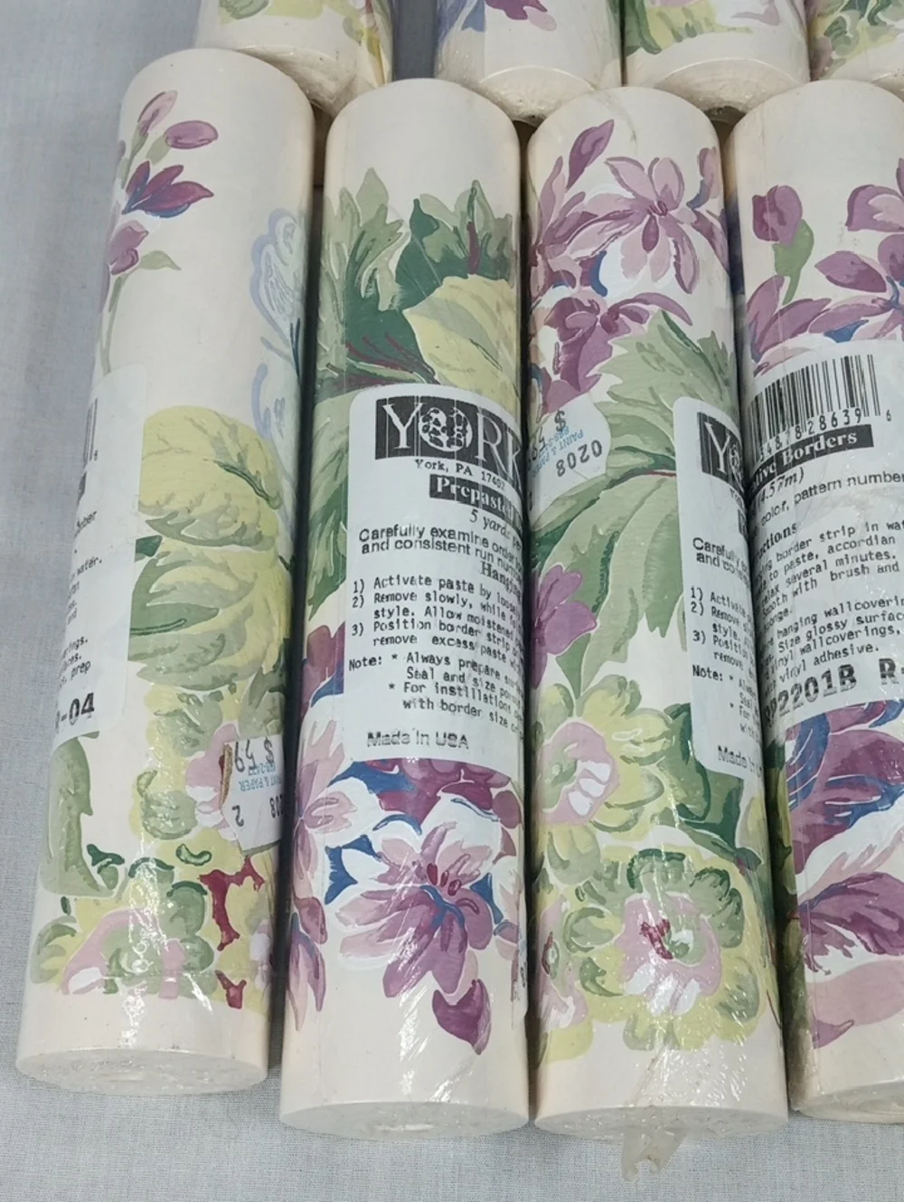 Vintage York Floral Wallpaper Border Rolls Lot Of 11